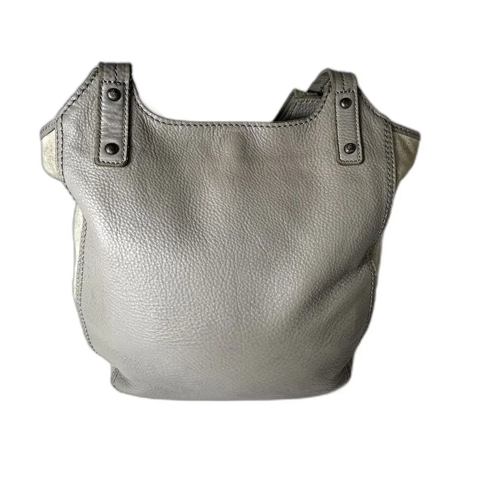 The Sak Women's Beige Shimmer Pebble Leather Hobo Tote Shoulder Bag